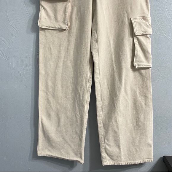 Aritzia Wilfred Modern Cargo wide leg pants Beige carpenter High Rise utility - Picture 3 of 13